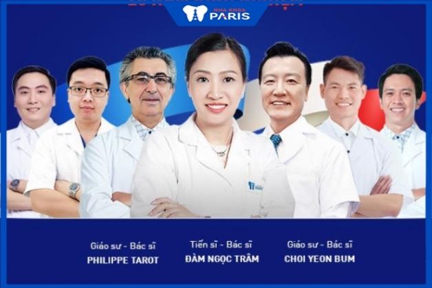 Đội ngũ chuyên gia răng hàm mặt tại nha khoa Paris Tháo miếng độn cằm