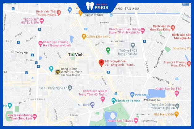 Địa chỉ Nha Khoa Paris chi nhánh Vinh