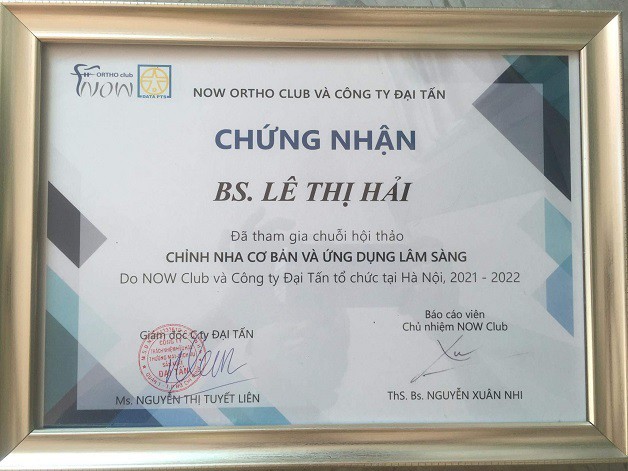 Bằng cấp chứng chỉ bác sĩ nha khoa Lê Thị Hải