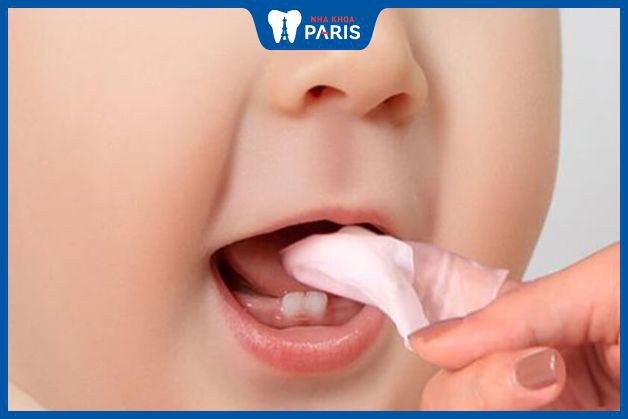 Cha mẹ nên rơ lưỡi cho trẻ khi mọc những chiếc răng sữa đầu tiên