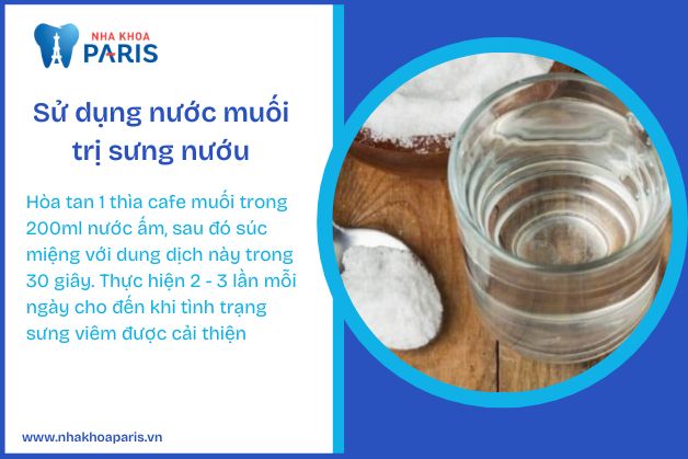 Sử dụng nước muối trị sưng nướu