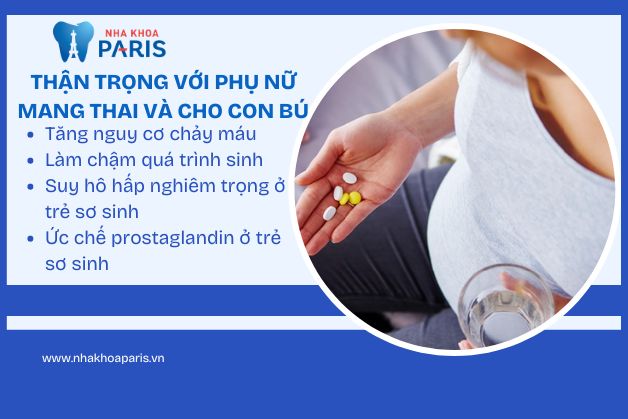 Phụ nữ mang thai và đang cho con bú không nên dùng Ibuprofen