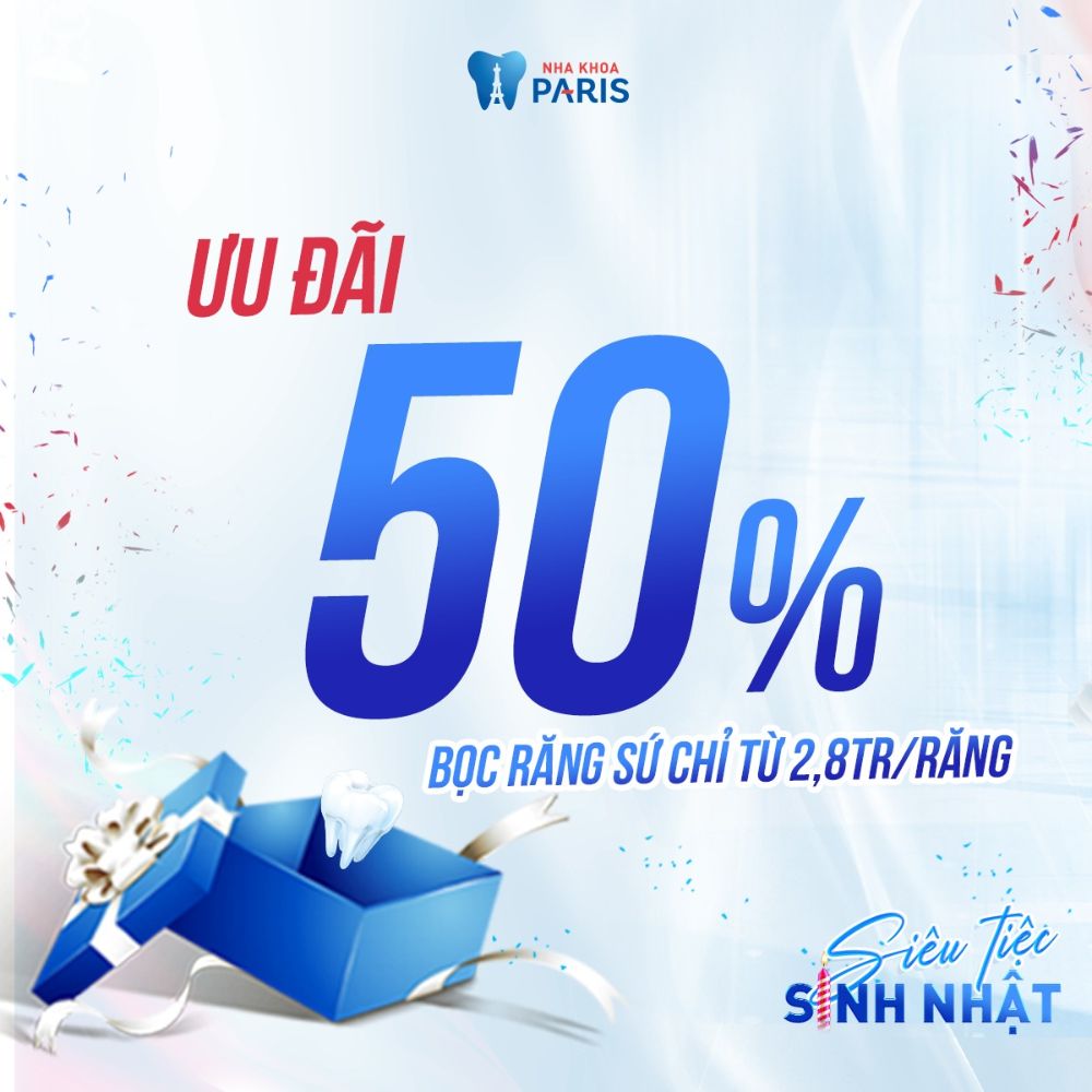 Ưu đãi 50% cho dịch vụ bọc răng sứ