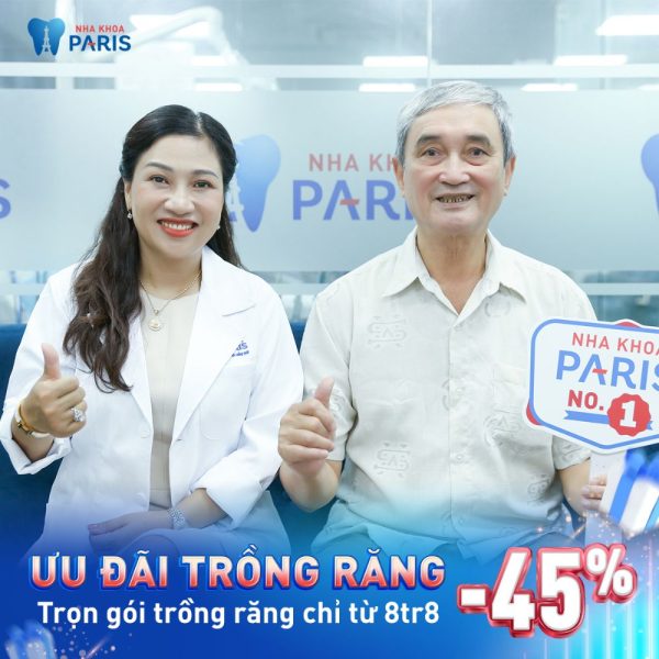 Ưu đãi dịch vụ trồng răng tại Nha khoa Paris