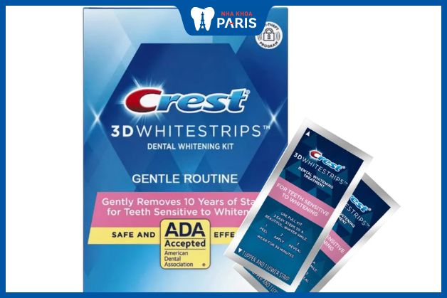 Miếng dán trắng răng Crest 3D White Gentle Routine