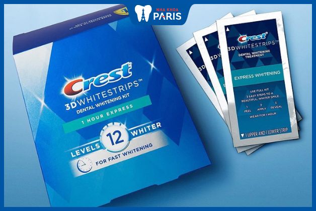 Miếng dán trắng răng Crest 1 hour Express Whitestrips